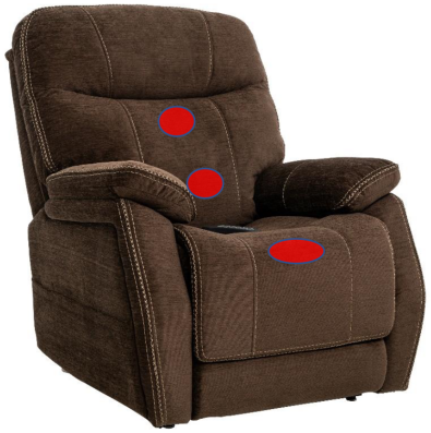 Lay-Flat with 3 Zone Heat System Recliner